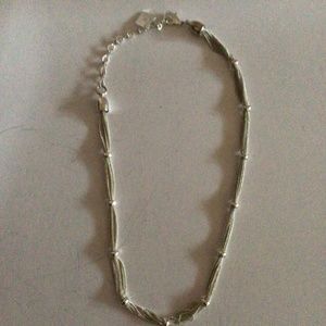 Anne Klein Silver Tone Multi-Chain Beaded Choker